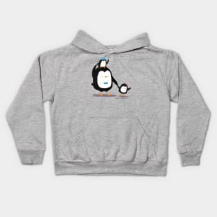 Dad Penguin and his kids Kids Hoodie